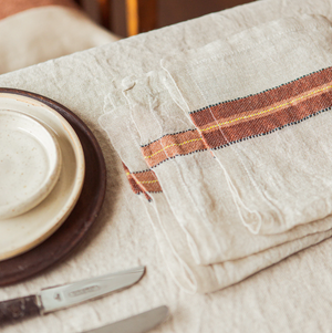 Banks Stripe linen napkins by Libeco