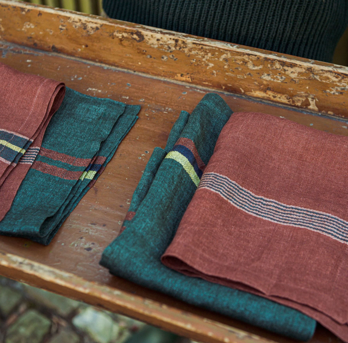 Banff Stripe linen napkins by Libeco