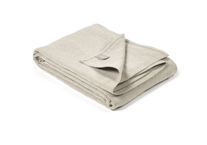 Hudson Flax linen coverlet by Libeco