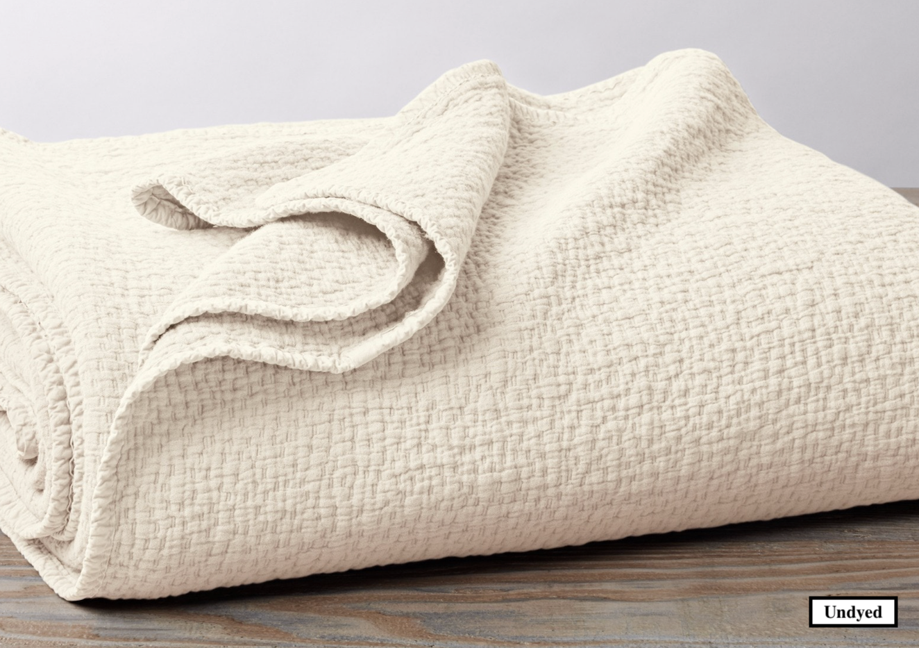 Cascade organic matelassé coverlet/blanket by Coyuchi