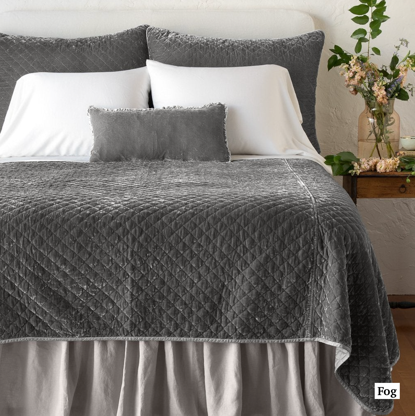 Silk Velvet Quilted coverlet and shams by Bella Notte (**to order)