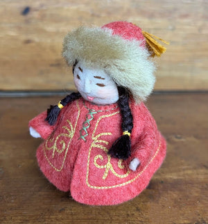 Doll "Girl with braids" handmade in Kyrgyzstan