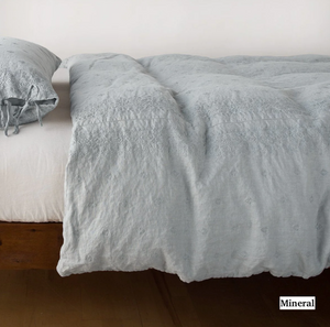 Ines linen duvet cover and shams by Bella Notte (**to order)