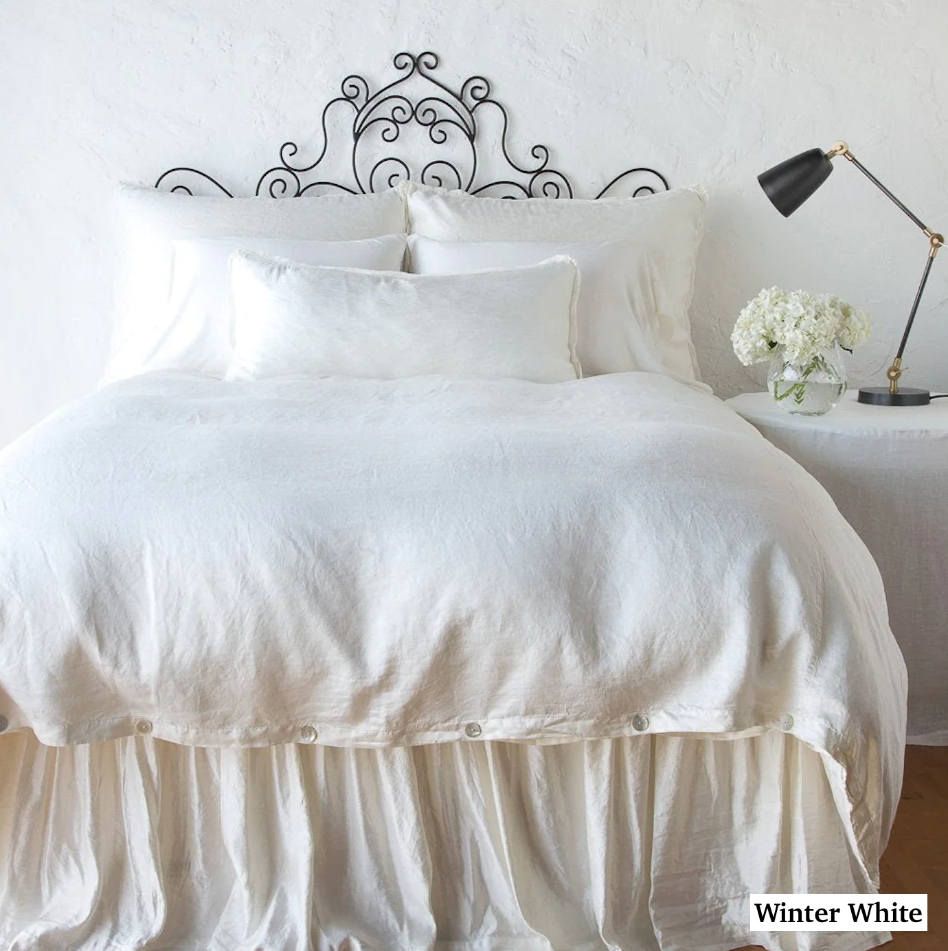 Paloma silk & linen duvet cover and shams by Bella Notte (**to order)